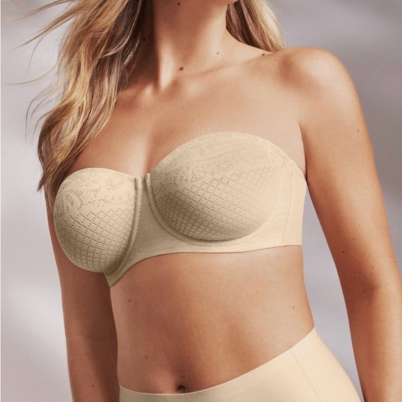 WACOAL 36G Women's Visual Effects Strapless Minimizer Bra 854310 in Sand - Picture 3 of 12